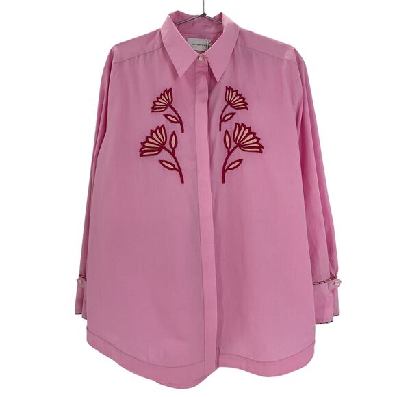 Tuckernuck Embroidered Pink Floss Wren Shirt Size 4 - Picture 2 of 4